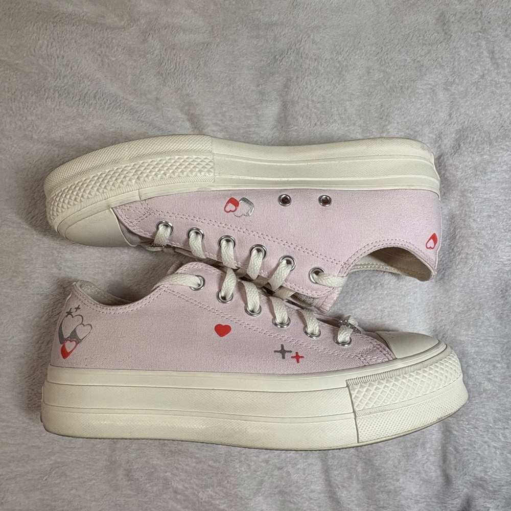 Pink Canvas Platform Sneakers